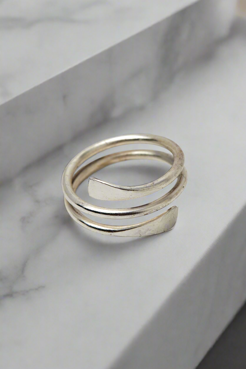 Coiled Wrap Ring Silver