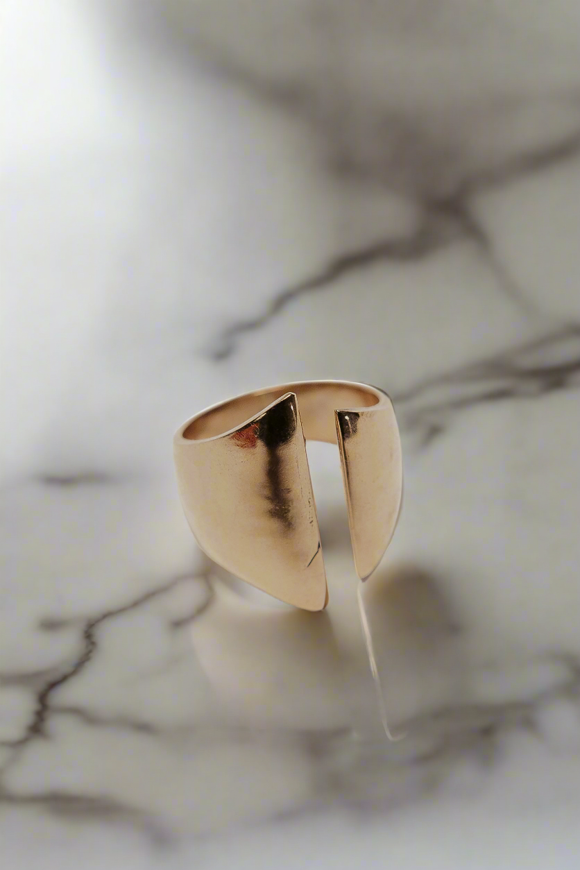 Brass Ring Open Modern Handmade Gold