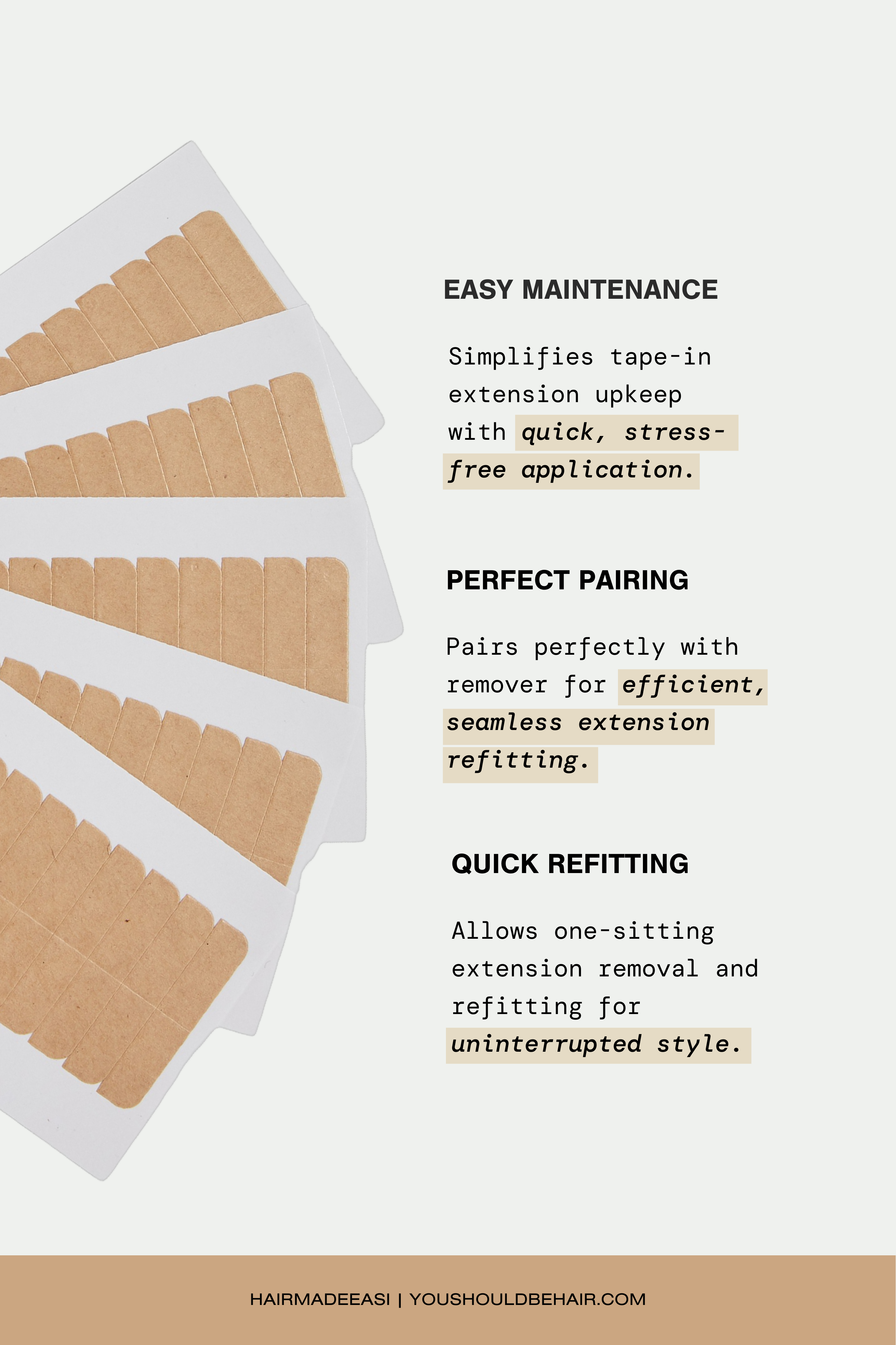 Easitape Tape-in Hair Extension Replacement Tape Tabs