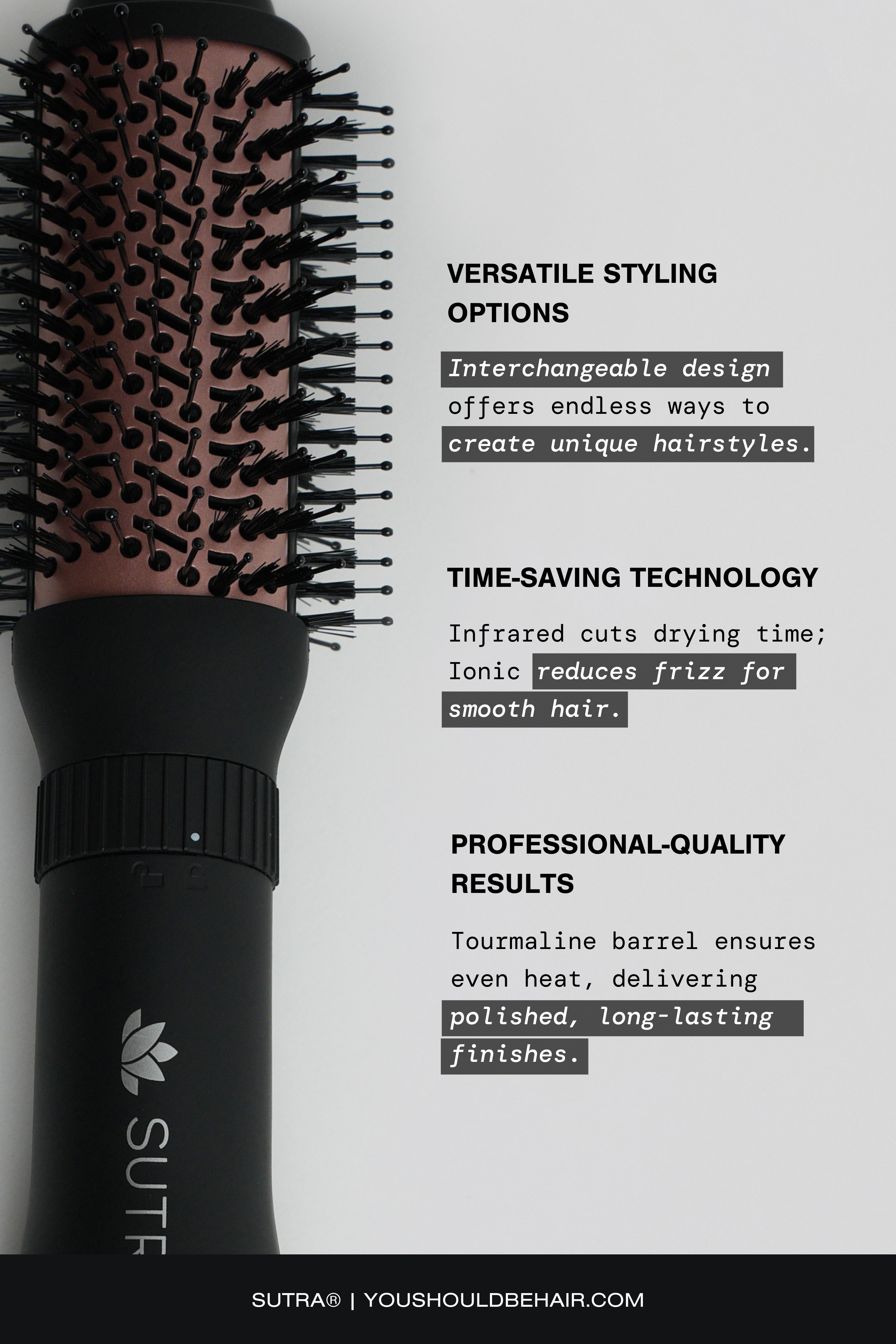 SUTRA® Interchangeable Blowout Brush - 2" Starter Set