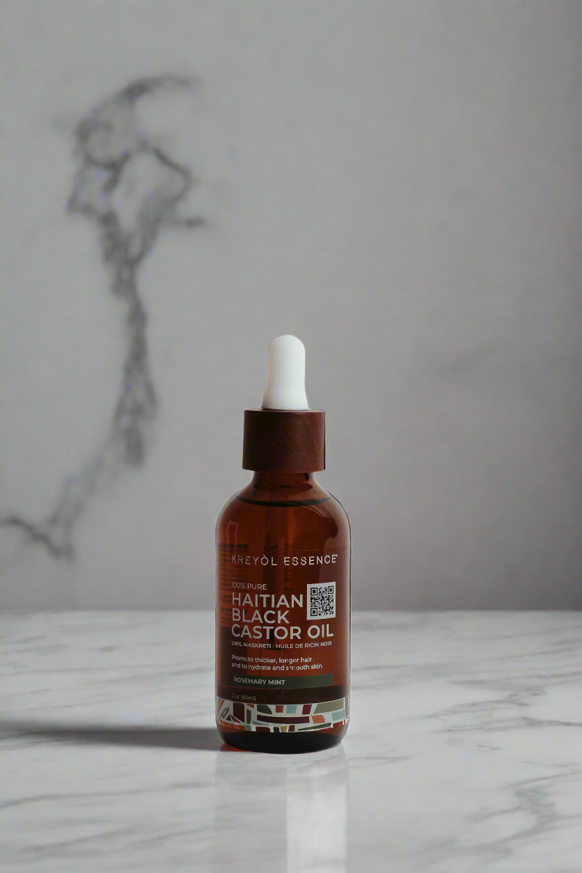 Haitian Black Castor Oil: Organic Rosemary Peppermint (2oz)
