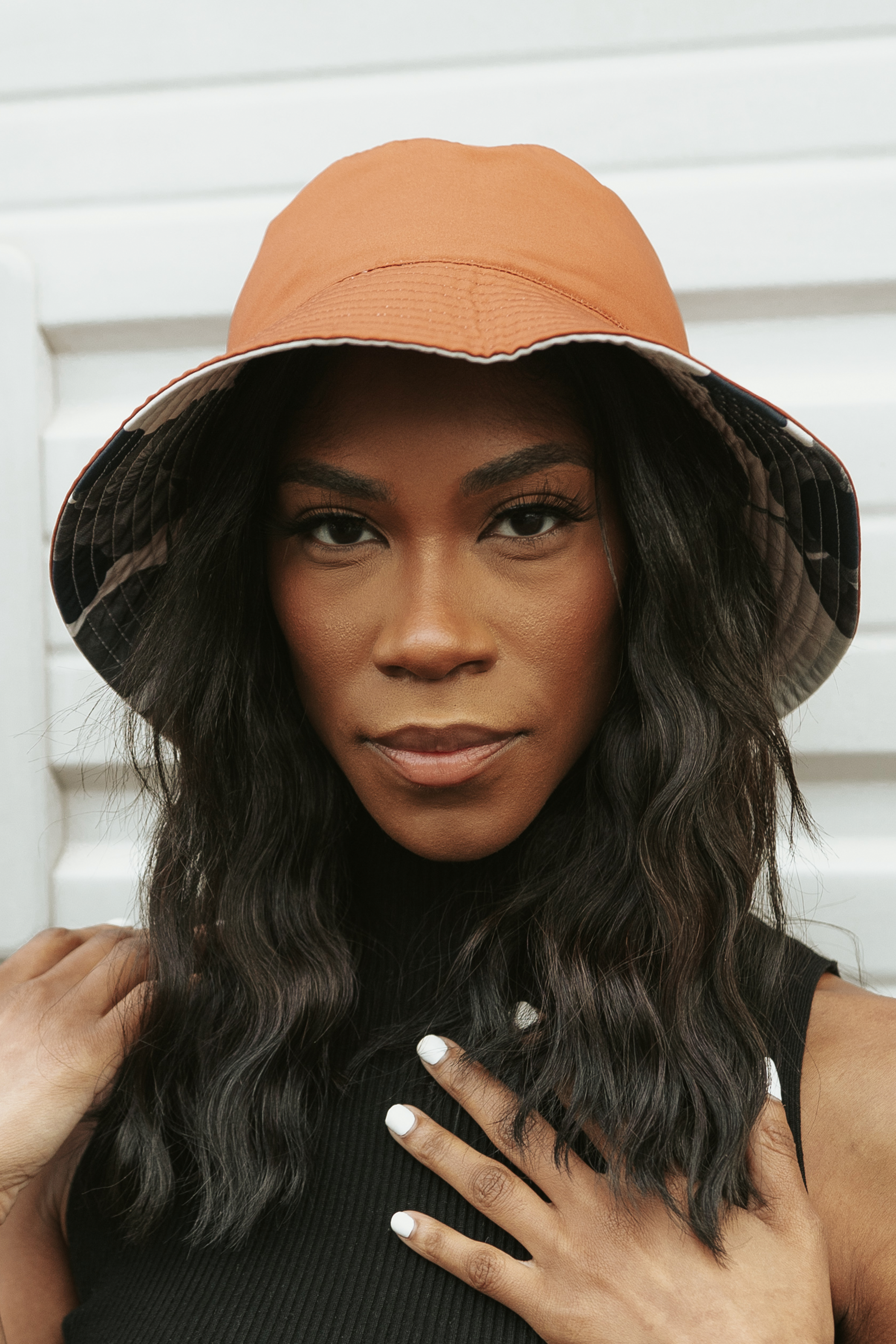 Noir Floral Reversible Bucket Hat