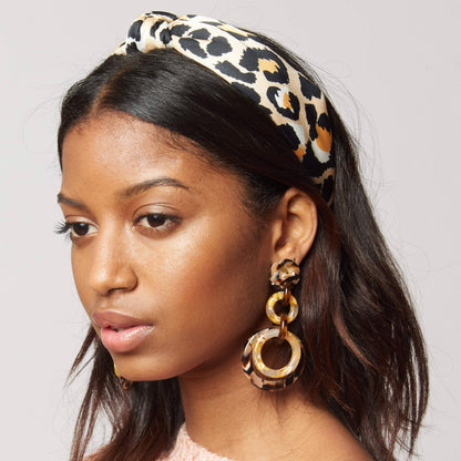 Silk Leopard Print Headband