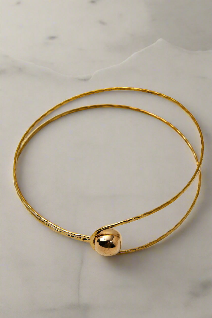 Brass Sphere Ball Choker Necklace Collar