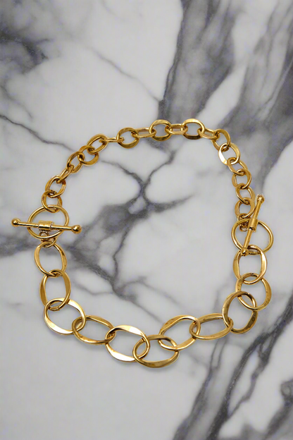 Chain Link Brass Infinity Choker Necklace