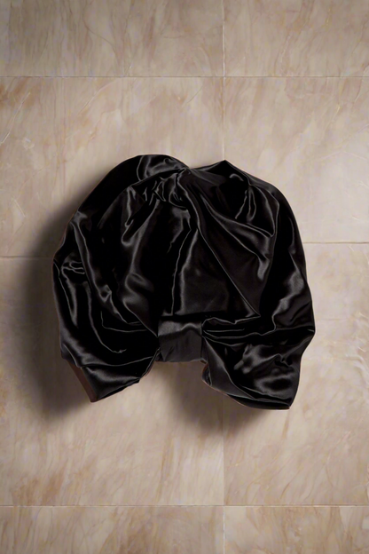 Organic Silk Hair Turban Black