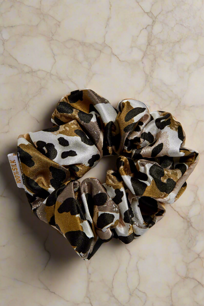 Leopard Premium Organic Silk Scrunchie