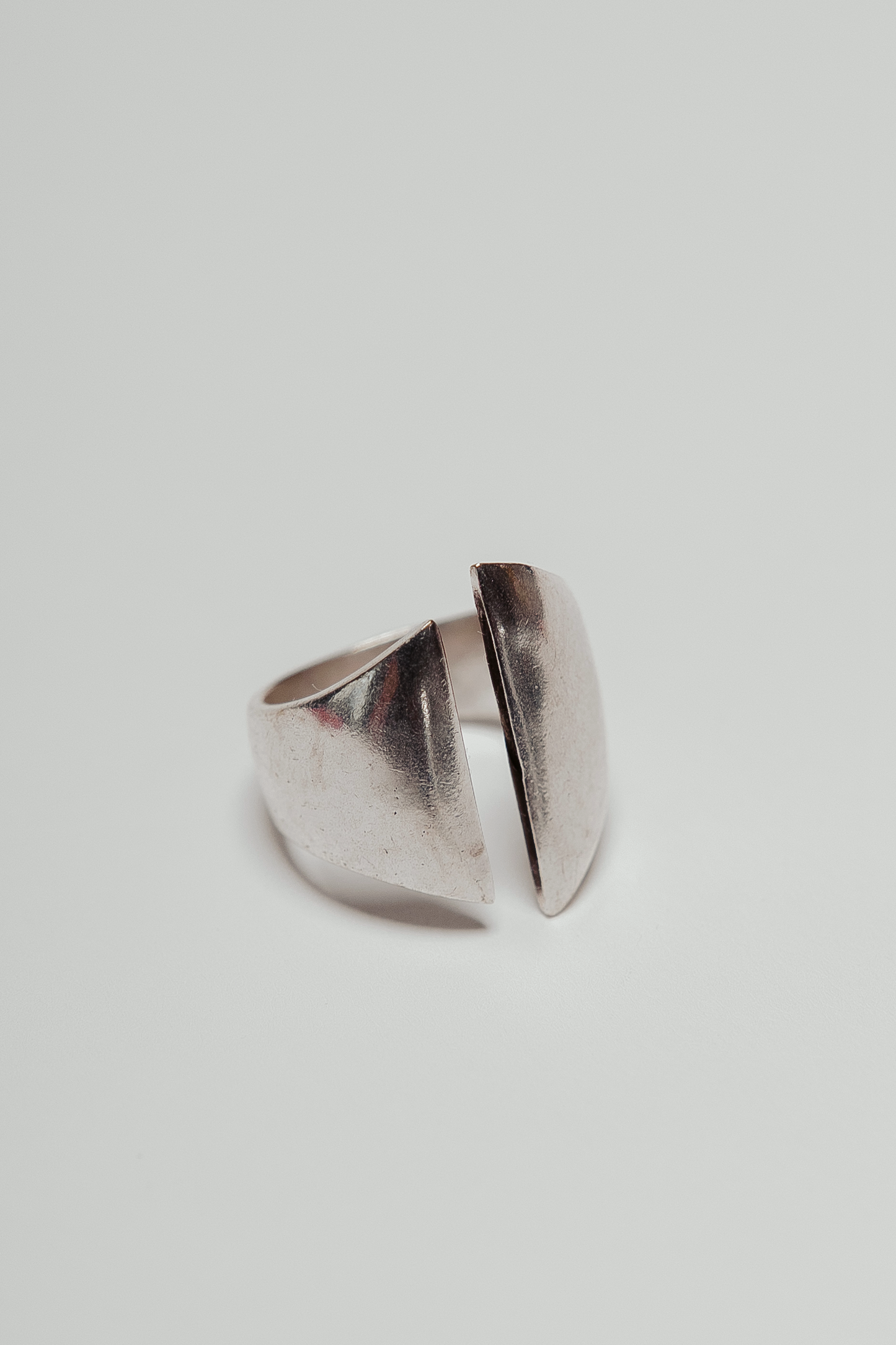 Silver ring open modern handmade