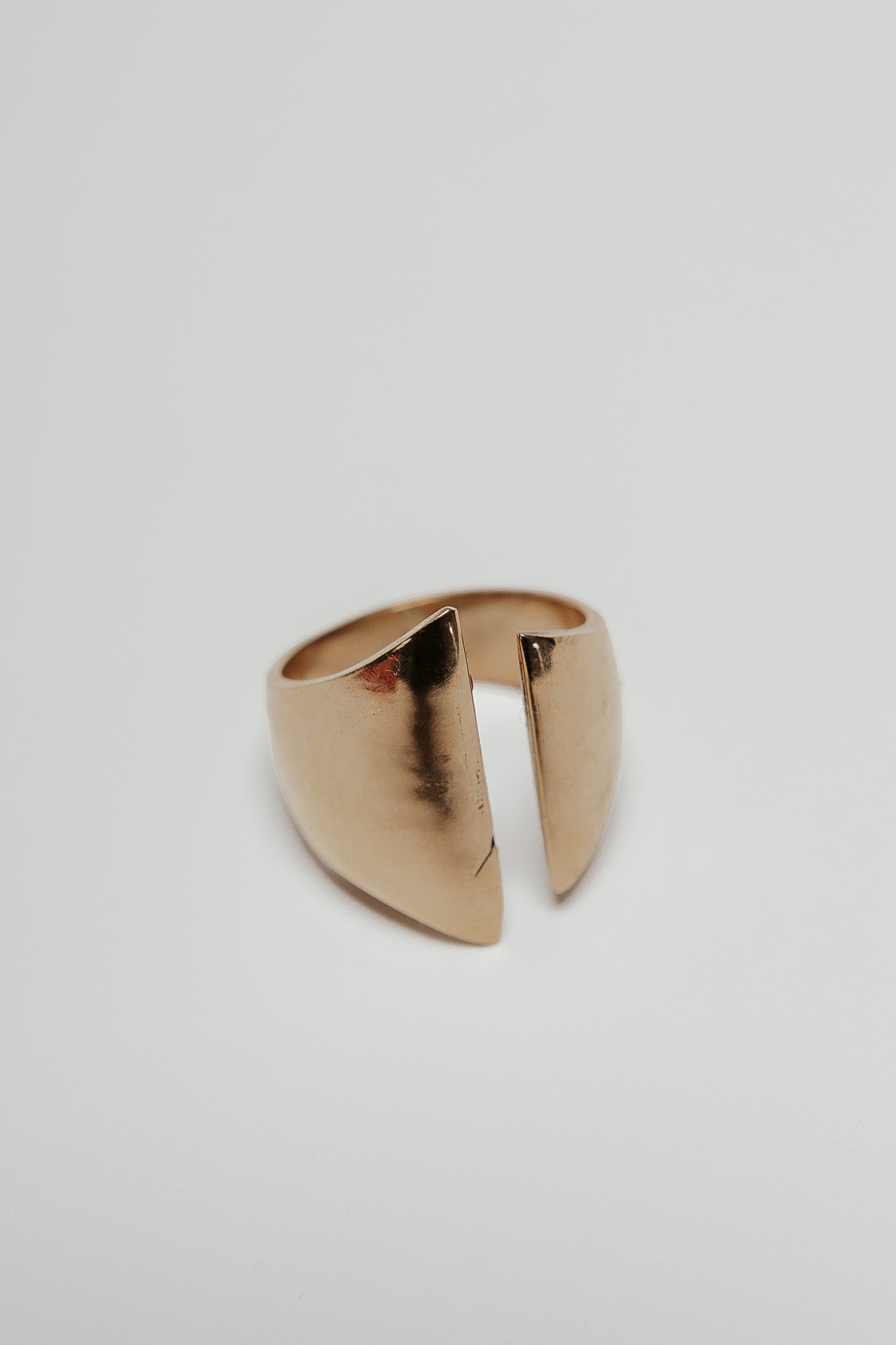 Brass ring open modern handmade gold