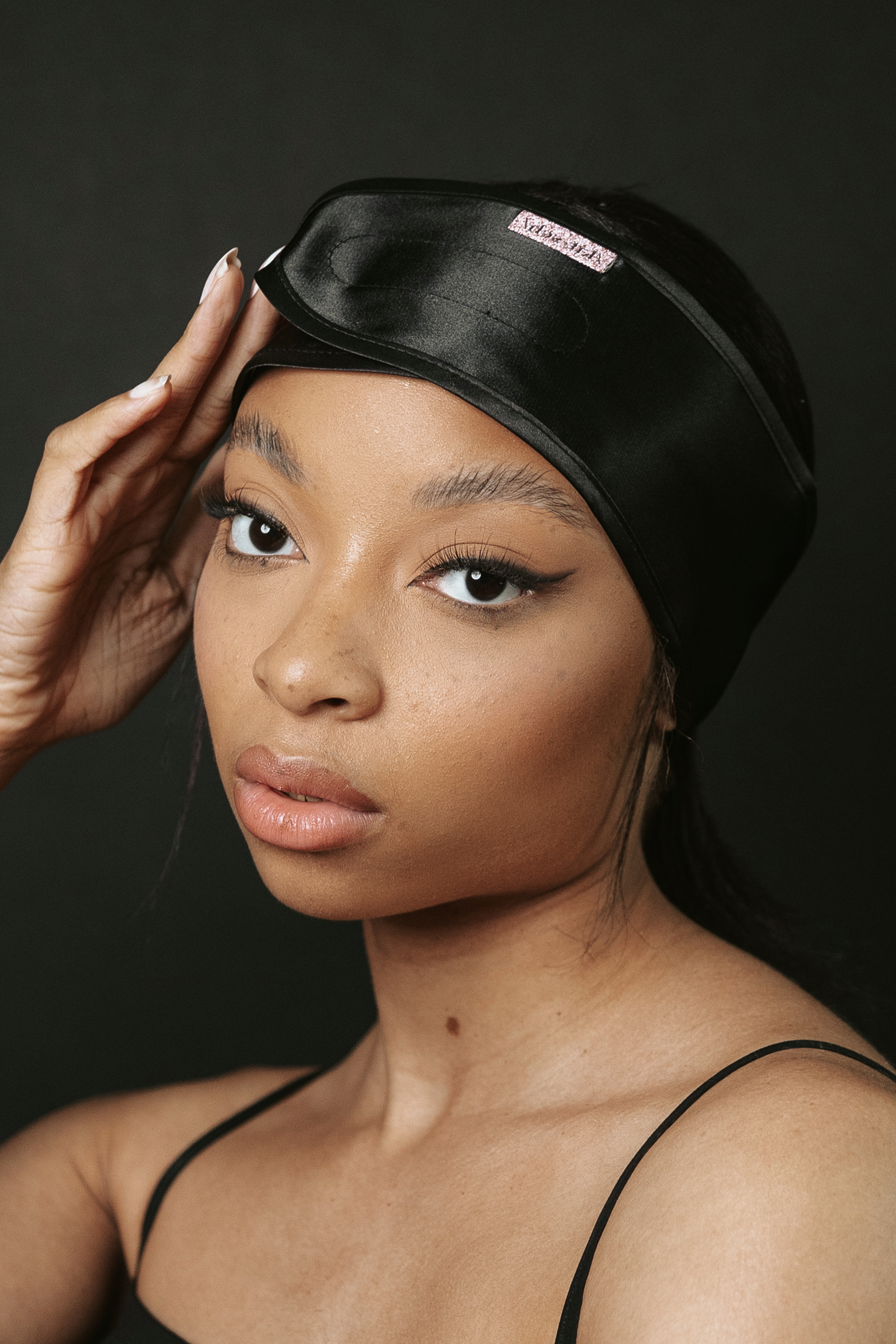 Satin Sleep Headband Black