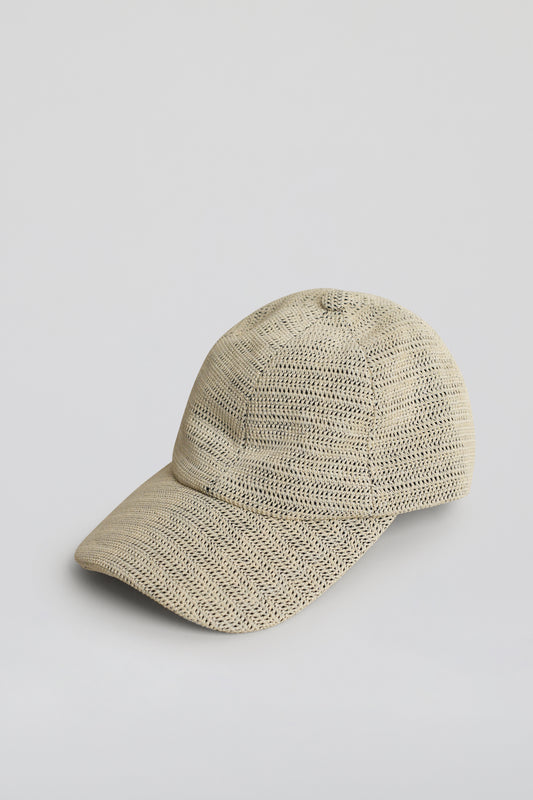 Ivory Raffia Baseball Cap