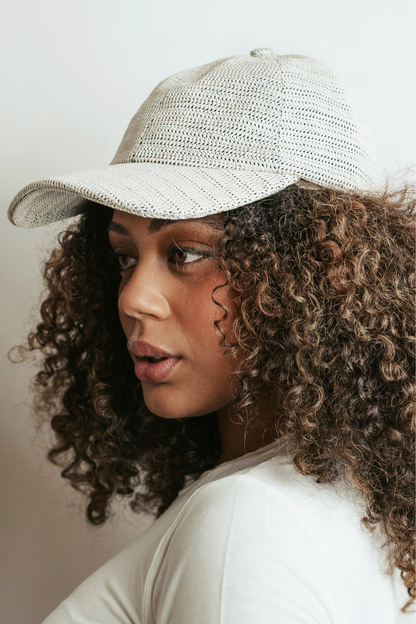 Ivory Raffia Baseball Cap