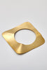 Solid Brass Crushed Dented Disc Bracelet Square