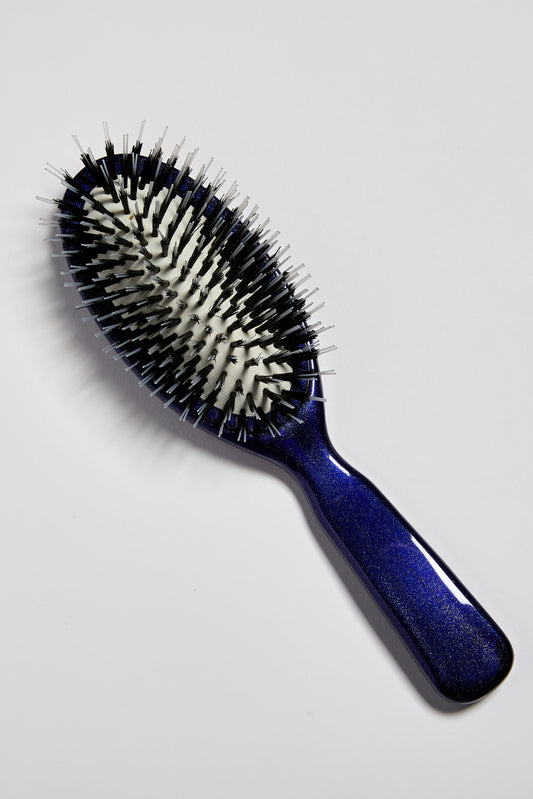 Acca-Kappa-hair-extension-oval-brush-sparkle-navy-blue