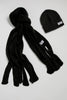 The Mohair Scarf Beanie Set Ebony Black