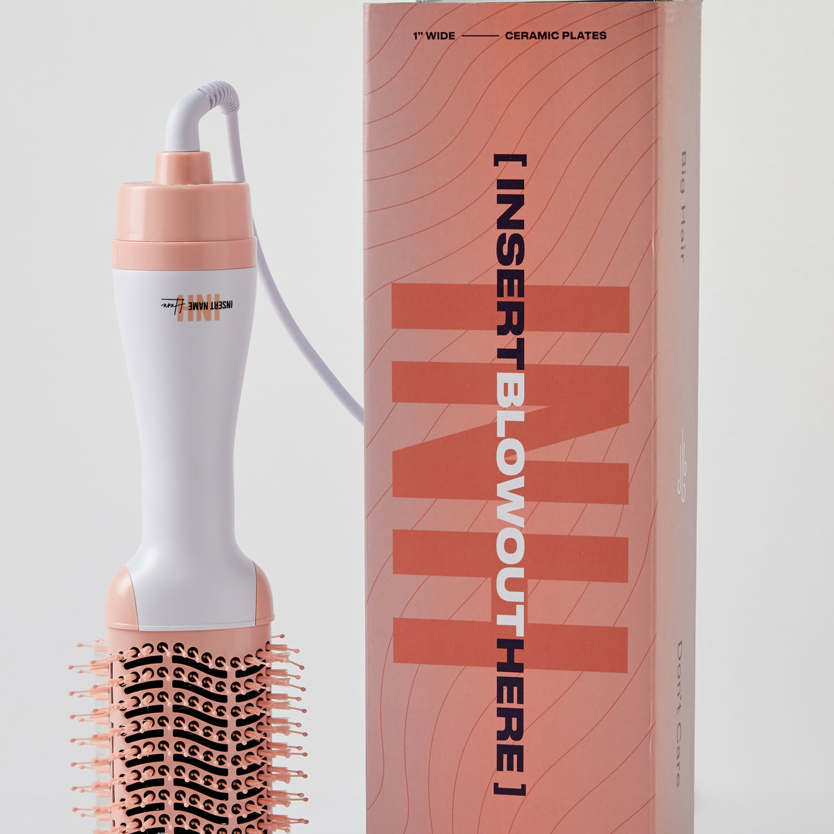 INSERT NAME HERE | Hair Blow Dryer Brush White & Pink Insert Blowout Here NWT! Insert Blowout Here Hair Dryer Brush – Insert Name Here main image 2