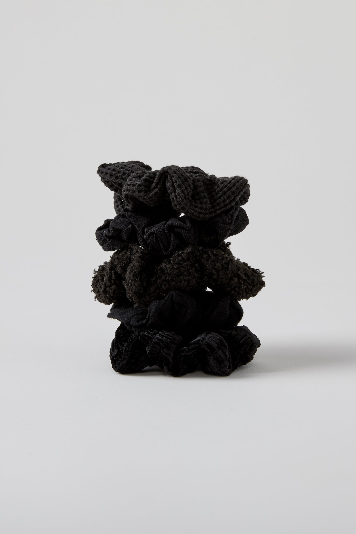 Assorted Textured Scrunchies Black